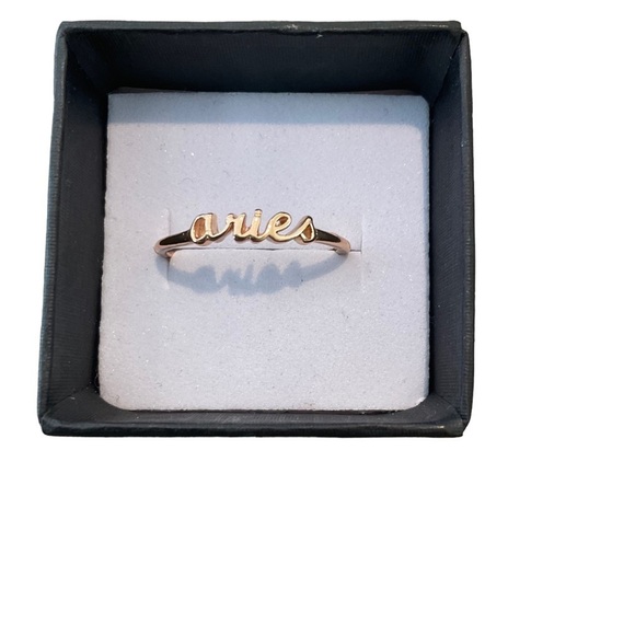 Aries Zodiac Dainty Lightweight Gold Tone Copper Ring - Picture 4 of 11